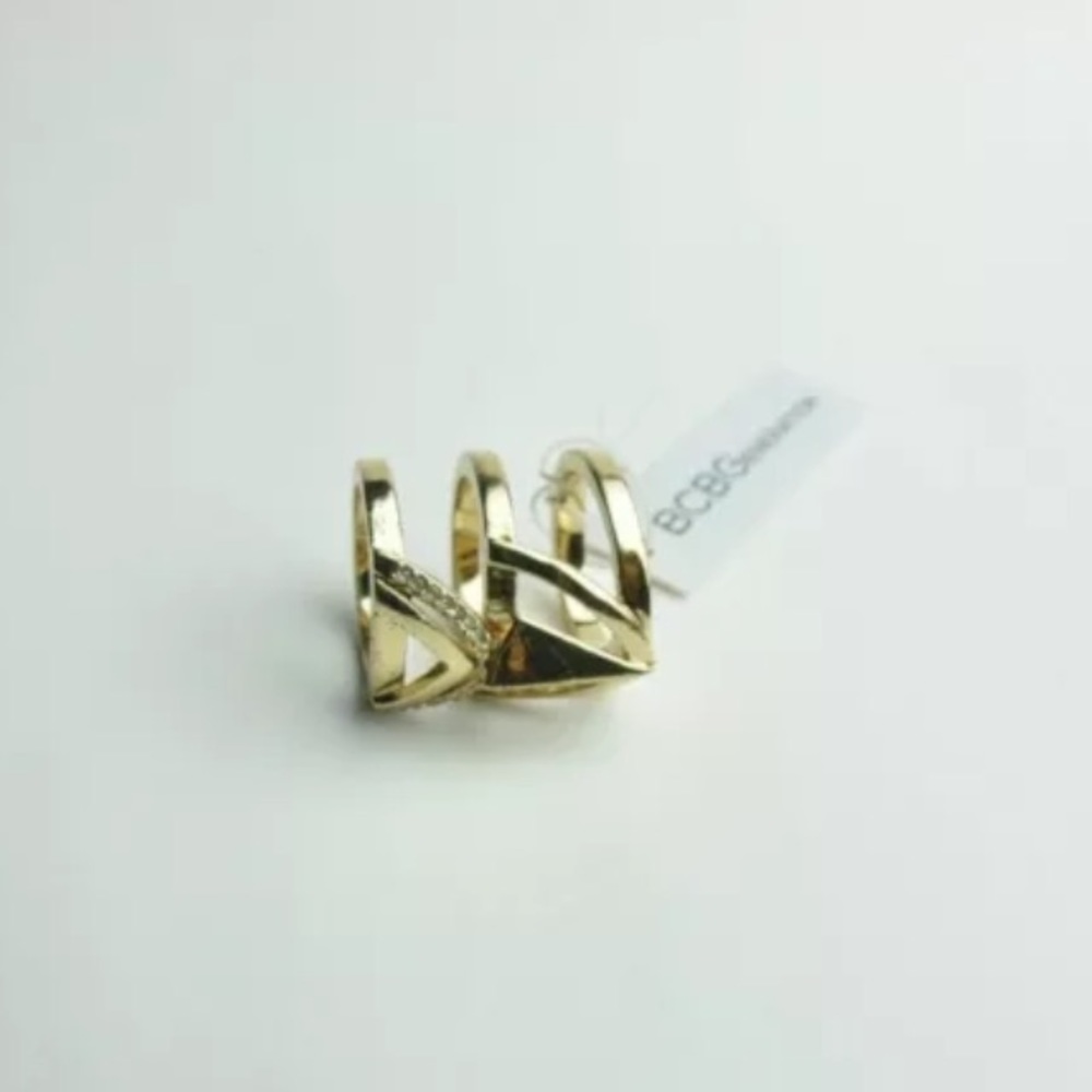 BCBGENERATION TRIPLE RING GOLD TONED BOHO STYLE - Picture 2 of 4